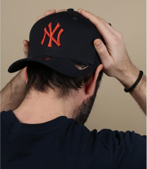 gorra NY naranja azul League Ess 950 Stretch NY navy russet